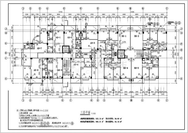 吉林省松原市某高层商住建筑楼设计规划CAD图纸-图一