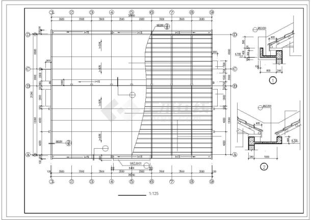 某中学食堂建筑设计cad施工图-图一