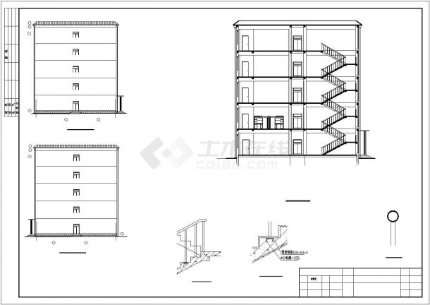 北京市某实验中学4940平5层框架结构学生宿舍楼建筑结构设计CAD图纸-图二