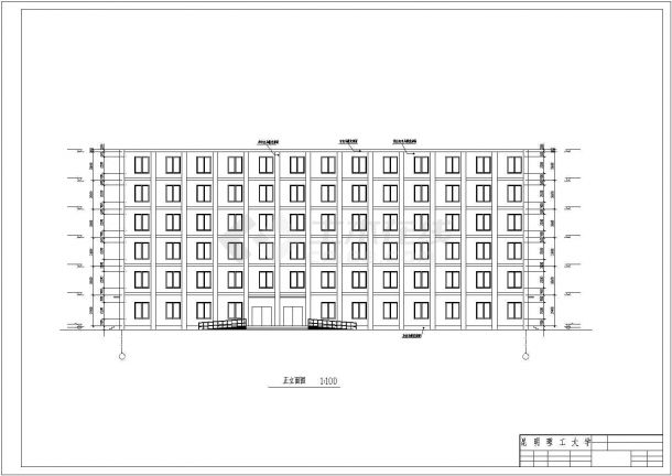 成都理工大学5390平米6层框架结构宿舍楼全套建筑结构设计CAD图纸-图二