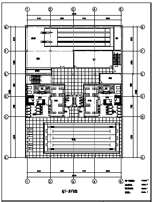 6000平米三层带地下室会所建筑设计cad图，共六张-图一