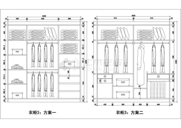 某10款衣柜CAD节点设计完整构造图-图一