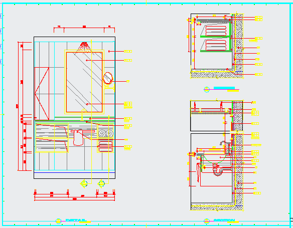 某酒店标间洗手台CAD设计构造详图_图1