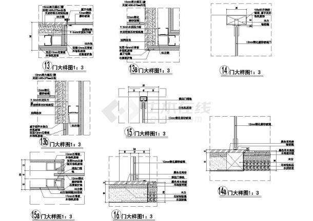 某门及套CAD完整设计构造节点图-图二