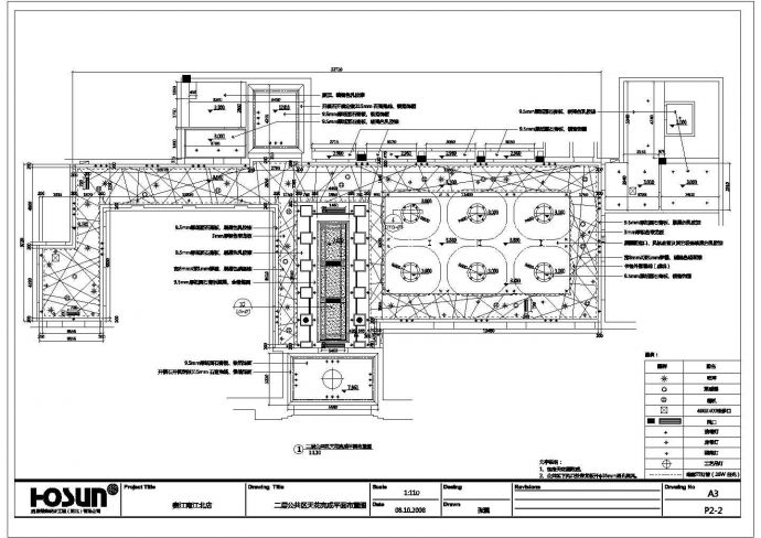 某江南沿江店二层CAD详细全套平面图_图1