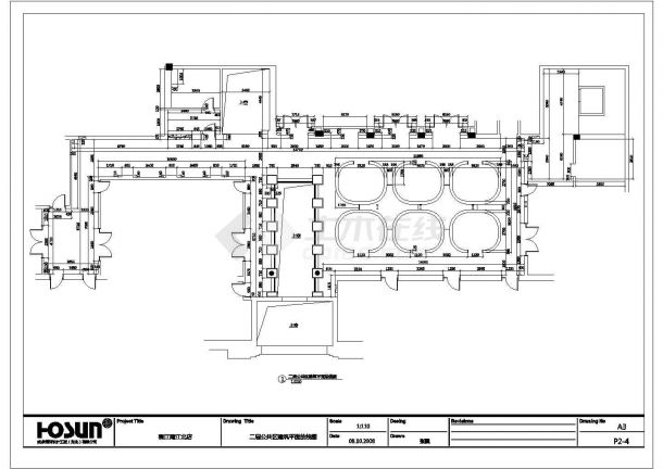 某江南沿江店二层CAD详细全套平面图-图二