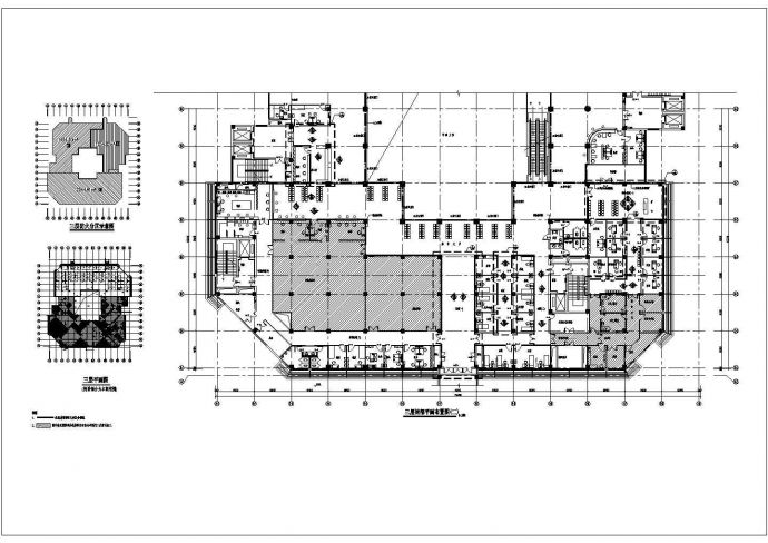 某医院三层局部平面CAD设计详细布置图_图1