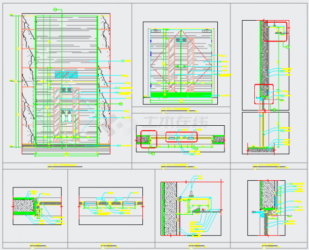 某防火门CAD节点构造平面设计图-图一