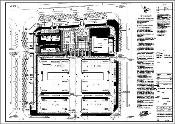 某工业区厂房区CAD节点构造施工总图-图二