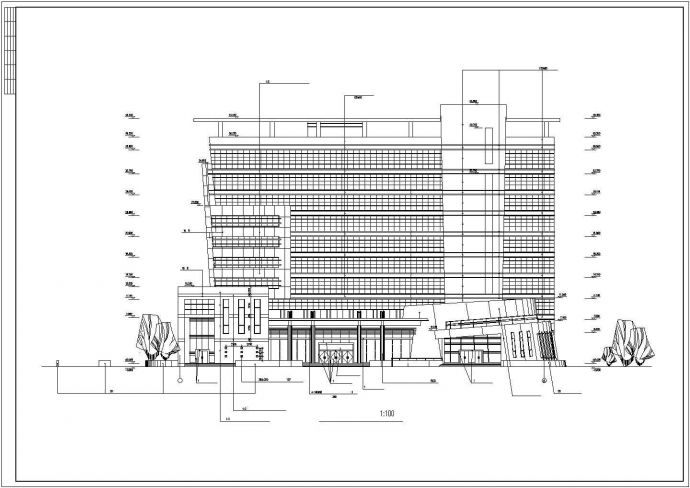 高层商用综合楼cad建筑方案施工图_图1