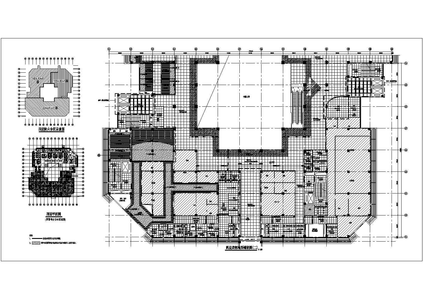 某医院四层局部地面CAD设计节点铺装图