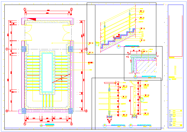某酒店二层餐厅施工图楼梯CAD详细设计平面图