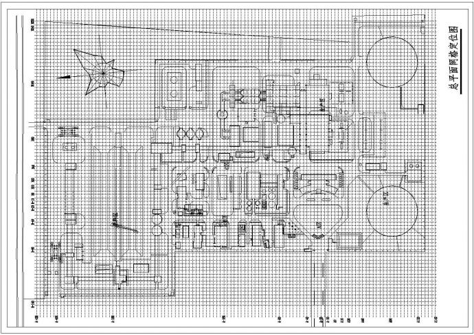 河南某发电厂景观设计CAD完整施工图总平面网格定位_图1