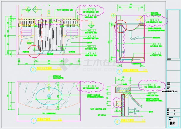 某洗面台CAD设计构造详细施工图-图一