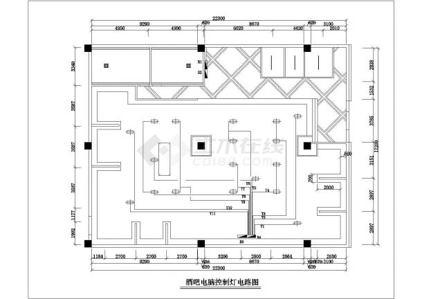 丽江市某大型文艺酒吧内部电气系统全套设计CAD图纸-图二