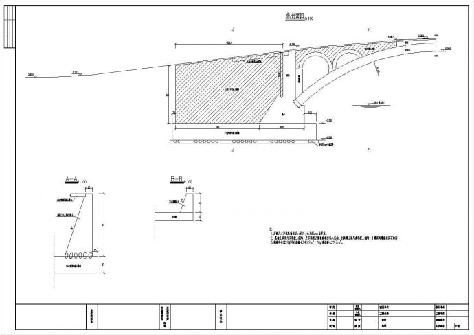 某净跨24m等截面圆弧双铰板拱桥设计cad全套施工图纸（含设计说明）_图1