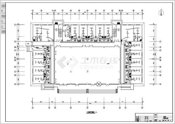 西安市雁塔区某4层商业综合楼全套电气系统设计CAD图纸-图二