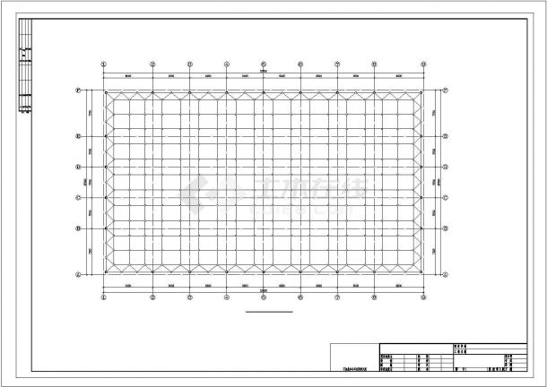 [江苏]三层主体框架屋面网架结构体育馆结构施工图，含框架结构设计说明，地基基础设计说明-图一