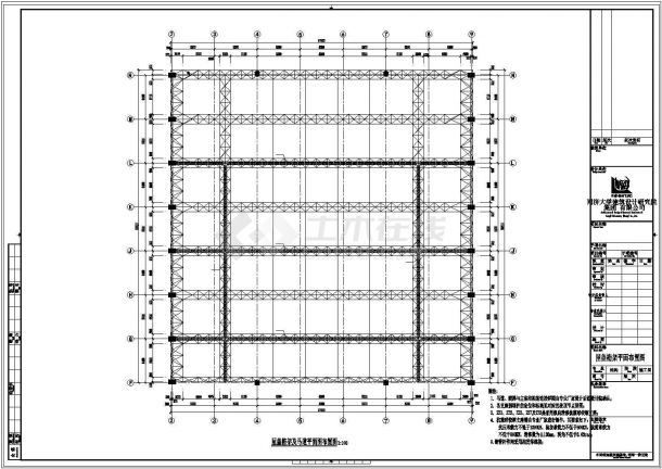 [天津]大学体育馆钢屋盖结构施工图（倒三角桁架结构）-图二