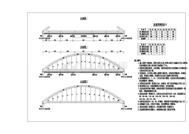 某跨径86.8m钢筋砼系杆拱桥设计cad全套施工图纸-图二