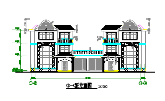 三层私人小别墅建筑结构cad设计图纸含效果-图一