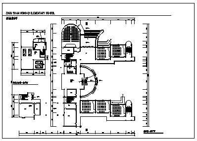 某四层半小学教学楼建筑施工cad图(含效果图，共十一张)-图一