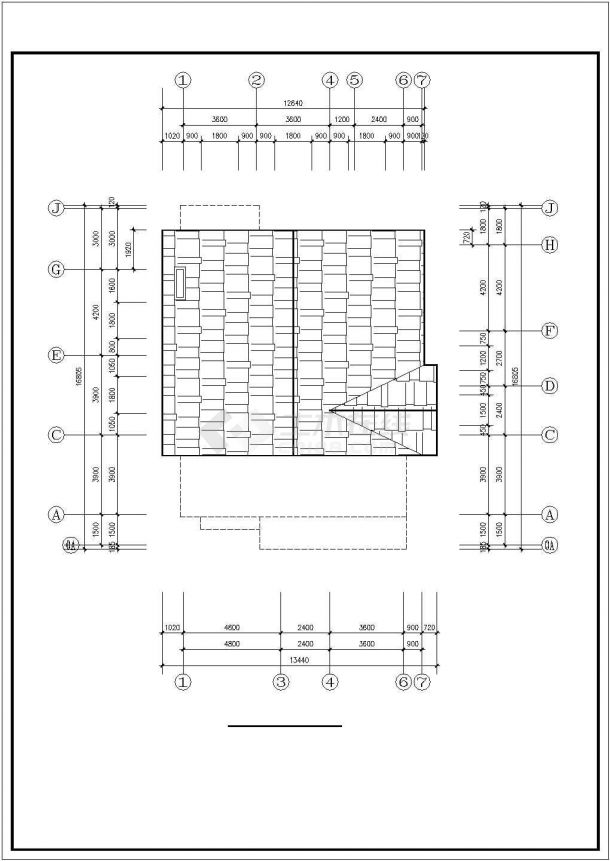 临沂市某现代化村镇400平米3层框混结构单体别墅CAD建筑设计图纸-图二