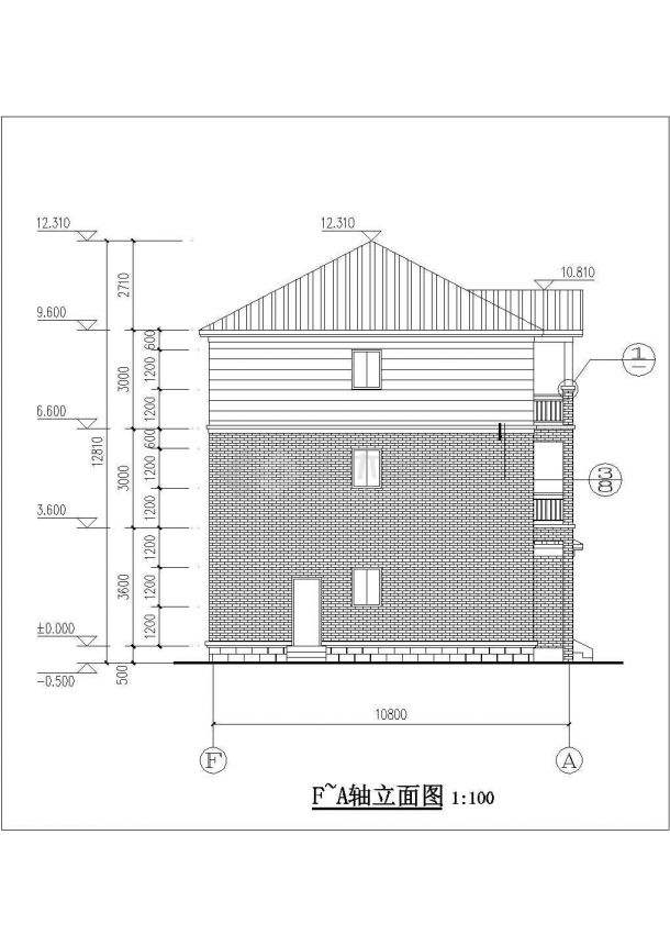 380平米3层混合结构单体别墅全套CAD建筑设计图纸-图二