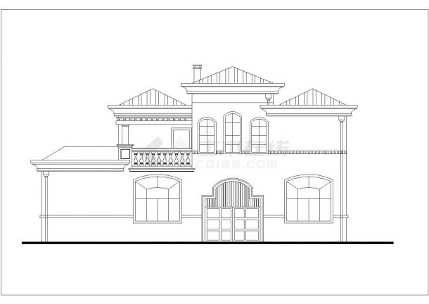 潮州市某村镇290平米2层砖混结构乡村别墅CAD建筑设计图纸-图二