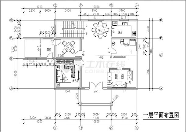 苏州某小区330平米左右2层砖混结构单体别墅CAD建筑+结构设计图纸-图二