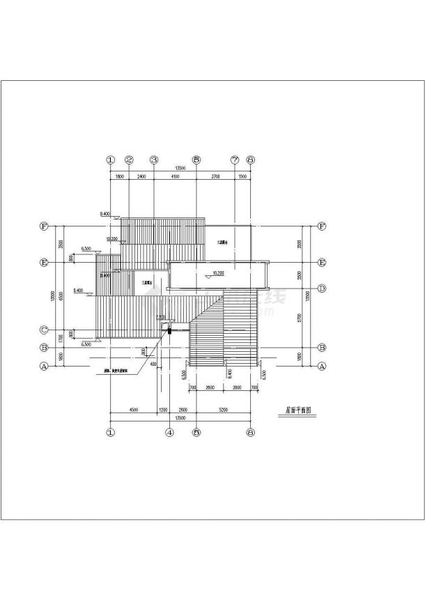 南昌市某小区410平米3层混合结构单体别墅平立面CAD设计图纸-图二