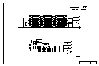 2000平米三层家园式幼儿园教学楼建筑设计cad图，共七张-图一