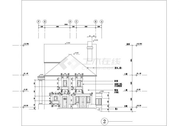 长春市某小区280平米3层砖混结构单体别墅CAD建筑设计图纸-图一