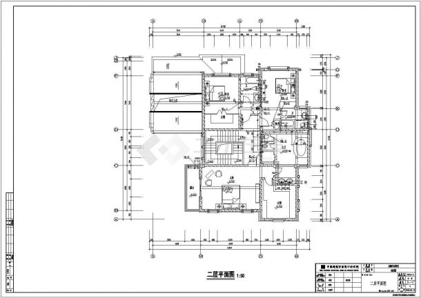 苏州市某小区520平米3层框混单体别墅全套给排水CAD设计图纸-图二