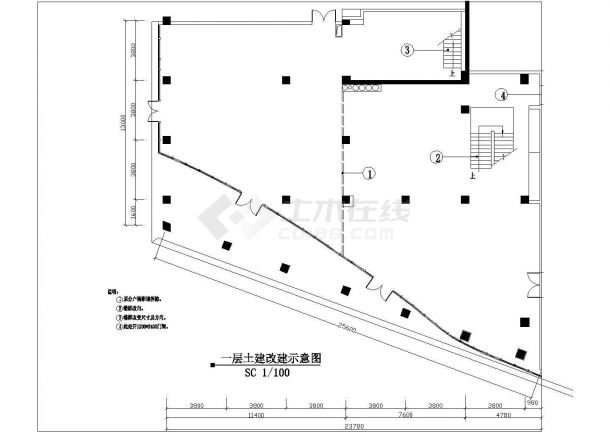 【枝江】某两层中式餐厅全套装修施工设计cad图纸-图一