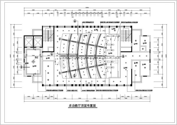 【南京】某中专卫校多功能厅全套装修设计施工cad图-图二