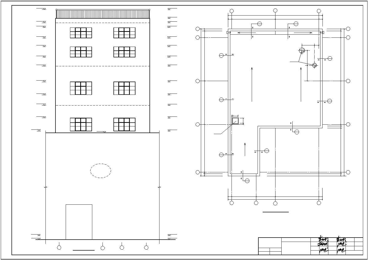 某郊外六层饲料车间钢结构建筑设计施工CAD图纸