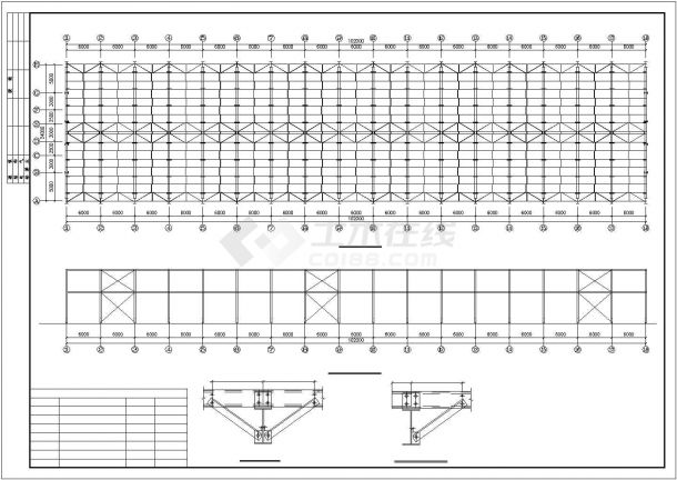 某经济区门式钢架车间建筑设计施工CAD图纸-图一