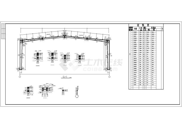 某经济区4s店钢架结构厂房建筑设计施工CAD图纸-图二