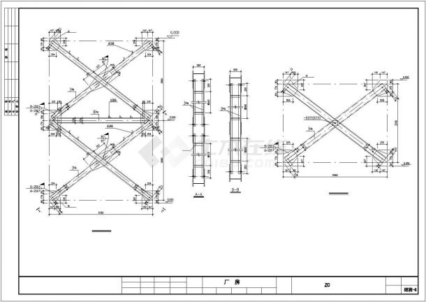 某经济区厂房车间钢结构建筑设计施工CAD图纸-图二