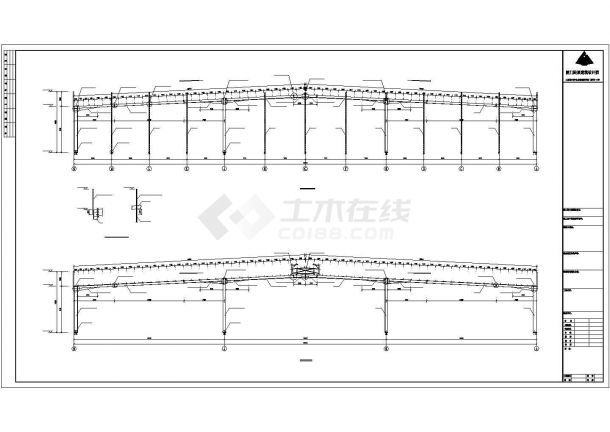 某经济区电力公司钢结构厂房设计施工CAD图纸-图二