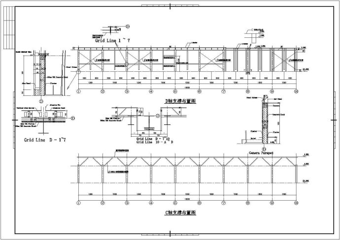 某经济区多跨钢结构厂房设计施工CAD图纸_图1