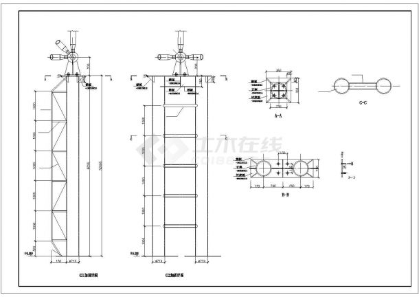 某经济区工厂网架设计施工CAD图纸-图一