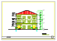 某地双拼别墅建筑设计cad图纸带效果图_图1