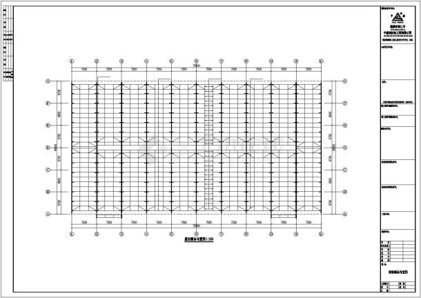 某经济区公司40米75米钢结构厂房设计施工CAD图纸-图二