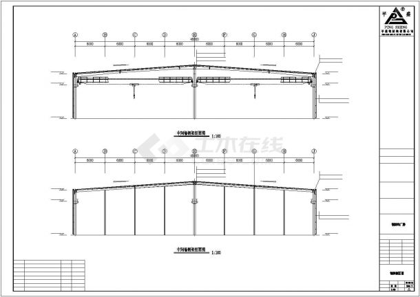 某经济区公司119米x48米钢结构厂房设计施工CAD图纸-图二