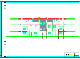 某双拼别墅建筑设计cad施工图含效果图-图二