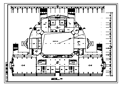 某三层大学体育馆建筑设计cad图(带地下室设计，共六张)_图1