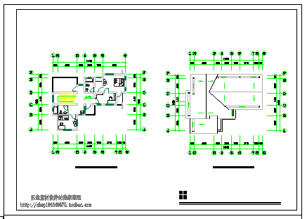 某地别墅建筑设计cad施工图纸含效果图_图1