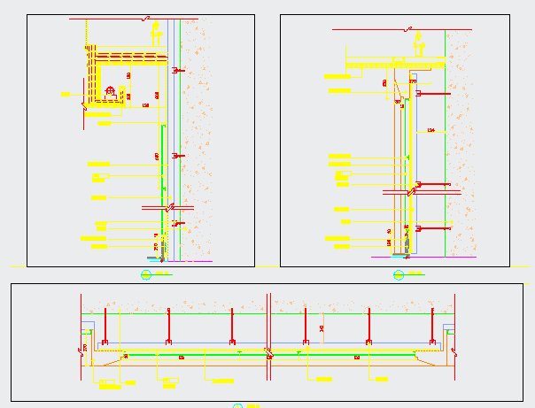 某卫生间钢基层与防火涂料CAD设计完整节点_图1